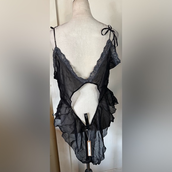 NWT Skims Romance Lace Tie Front teddy lingerie ruffle boudoir date feminine - Picture 4 of 5